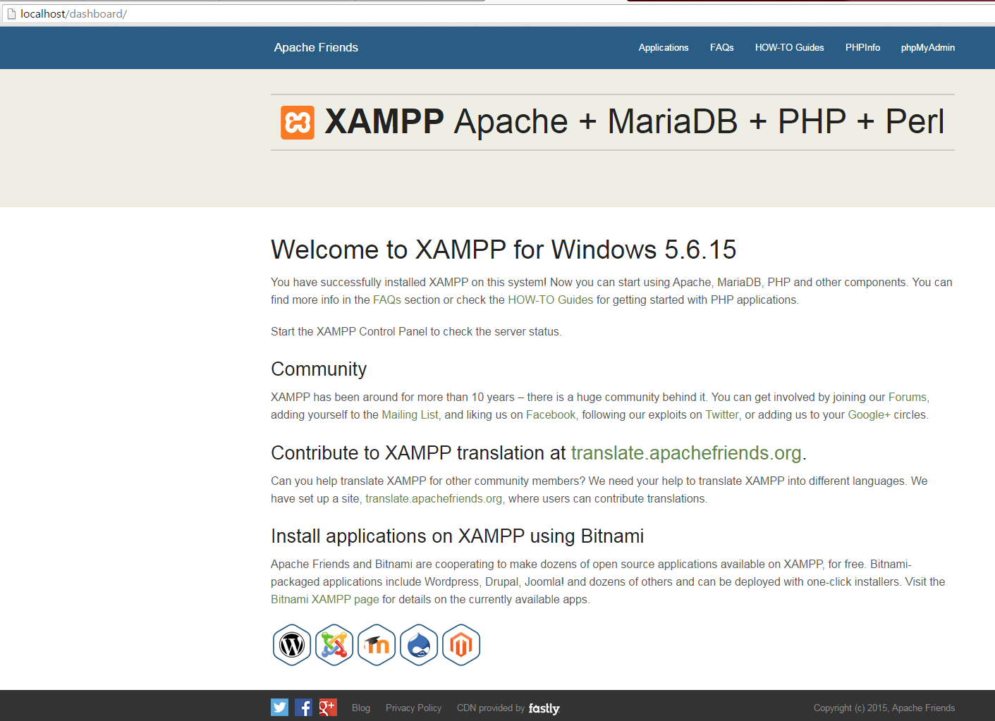 xammp homepage